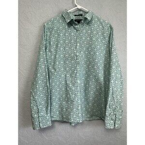 Lands End Size 18 Supima Button Up Top L8